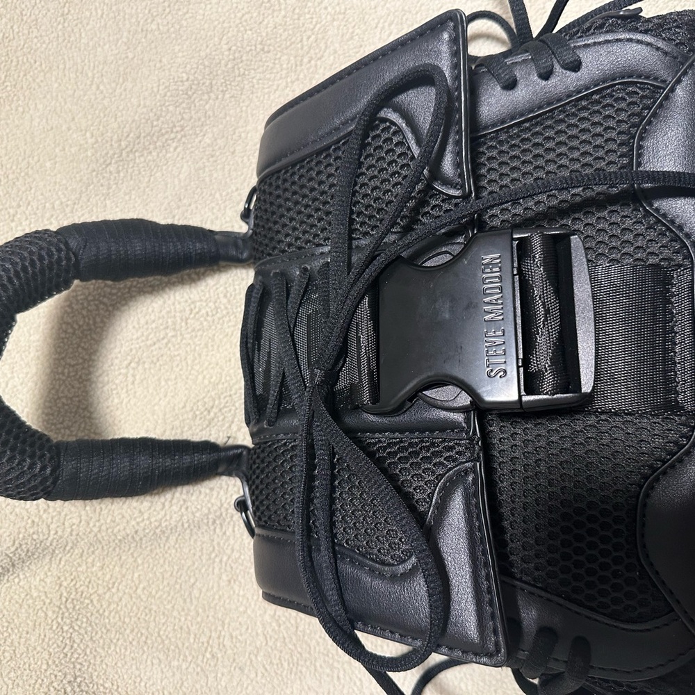 Steve Madden Black Mesh Accent Handbag